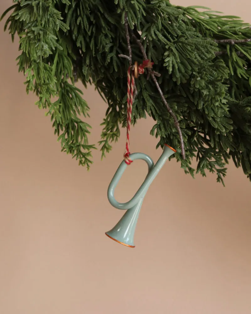 Metal ornament, Trumpet -Mint>Maileg Best