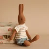 Rabbit Size 1, Chocolate Brown - Striped Blouse and Shorts>Maileg Discount