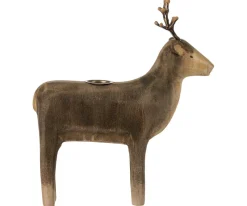Wooden Reindeer Candle Holder><noscript><img width=