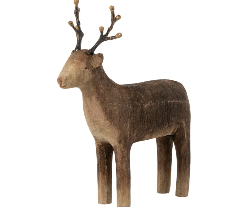 Wooden Reindeer Candle Holder>Maileg New