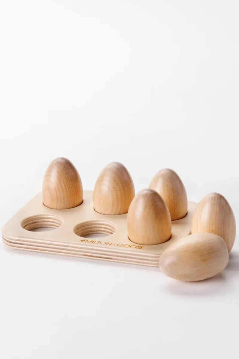 Wooden Half Dozen Eggs - Made in USA>Milton & Goose New