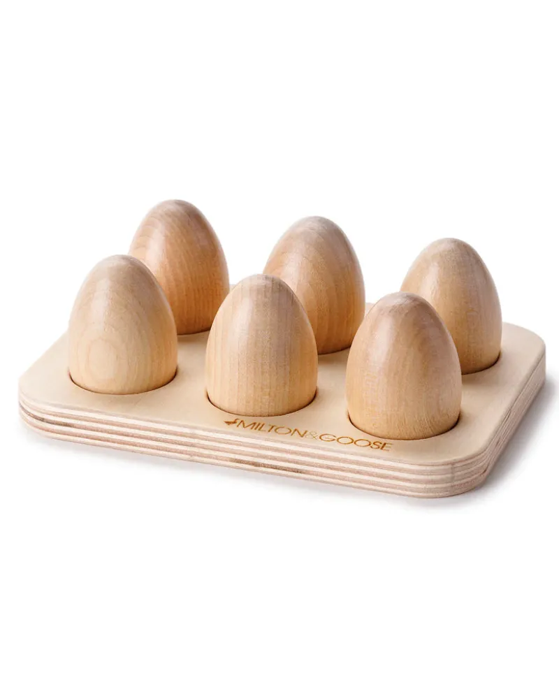 Wooden Half Dozen Eggs - Made in USA>Milton & Goose New