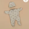 11" Doll Clothing | Sleep Well Corentin Onesie & Hat - Beige Hearts>Minikane Hot