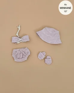 Doll Clothing | Emile & Ida, Ursula 3-piece Swimsuit in Terrycloth - Petal>Minikane Online