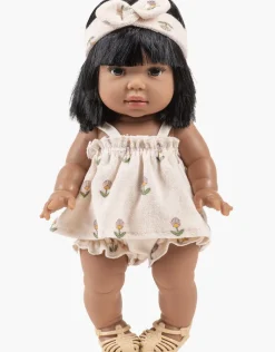 Doll Clothing | Emile & Ida, Mila Top & Bloomers with Headband in Terrycloth - Flowers>Minikane Best