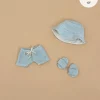 Doll Clothing | Emile & Ida, Sun 3-piece Swimsuit Set in Terrycloth - Green Tea>Minikane Fashion