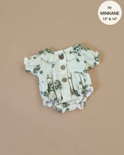 Doll Clothing | Leonore Ruffled Romper in Cotton Gauze - Mistletoe>Minikane Hot