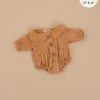 Doll Clothing | Leonore Ruffled Romper in Cotton Gauze - Camel>Minikane Sale