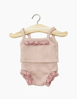 Doll Clothing | Les P'tits Basiques, 2-Piece Set in Ribbed Cotton - Petal Pink>Minikane Discount