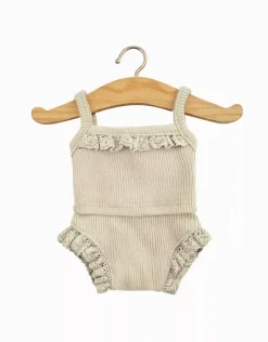 Doll Clothing | Les P'tits Basiques, 2-Piece Set in Ribbed Cotton - Linen>Minikane Best