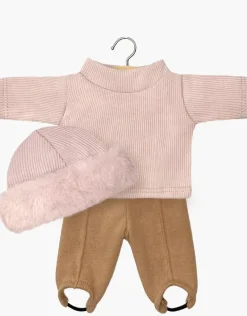Doll Clothing | 3-Piece Set in Ribbed Cotton - Brown Sugar & Petal>Minikane Best