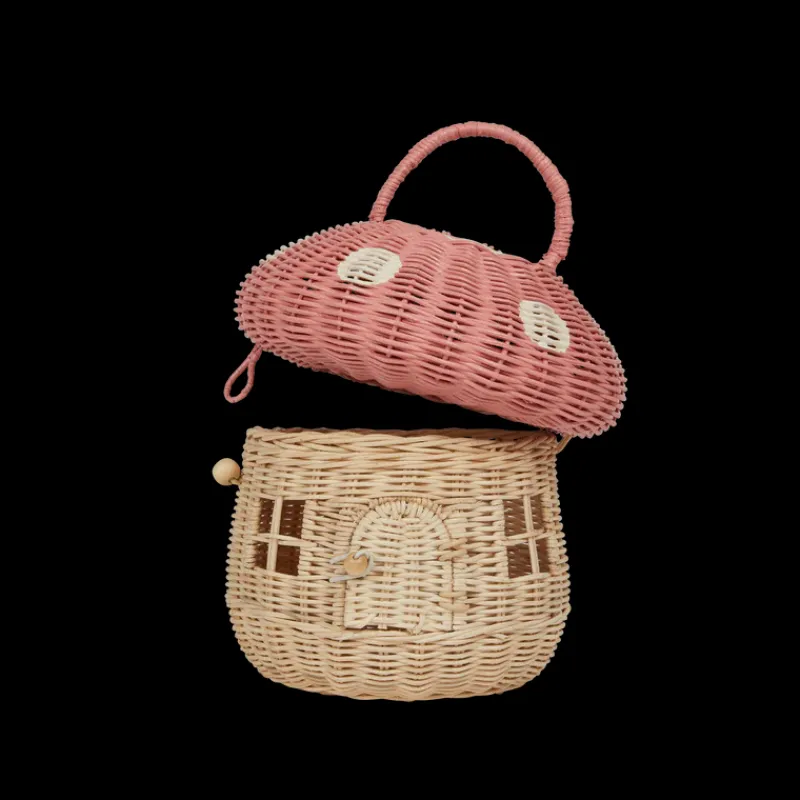 | Mushroom Basket - Pink>Olli Ella Discount