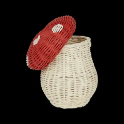 Mushroom Basket With Coloring Pencils- Red><noscript><img width=