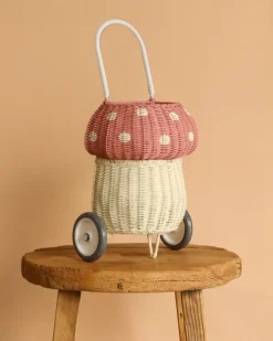 Rattan Mushroom Luggy - Pink>Olli Ella Sale