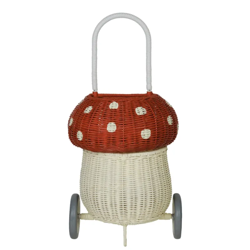 Rattan Mushroom Luggy - Red>Olli Ella New