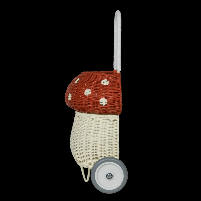 Rattan Mushroom Luggy - Red>Olli Ella New