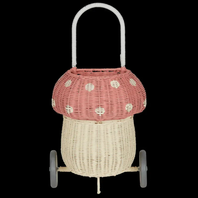 Rattan Mushroom Luggy - Pink>Olli Ella Sale