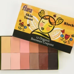 Organic Beeswax Crayons: 12 SkinTones in Blocks>Filana Outlet