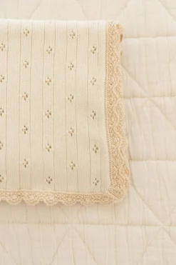 Organic Pointelle Cotton Knit Baby Blanket>New Grain Best