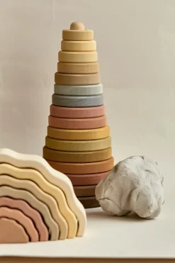 | Handmade Large Pyramid Tower Stacker - Natural><noscript><img width=