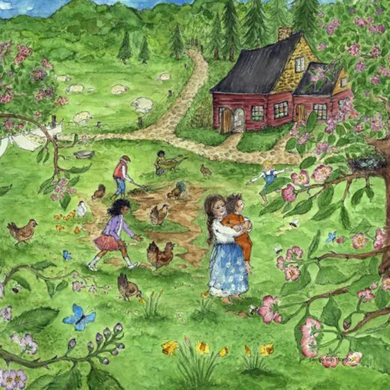 Silhouette Only - Red Cottage: Spring for Lamp>Toverlux Outlet