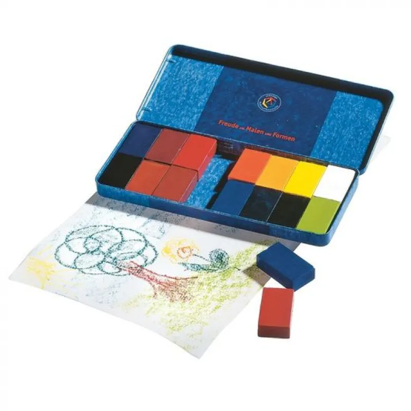 Wax Block Crayons Tin Case - 16 Assorted>Stockmar Online