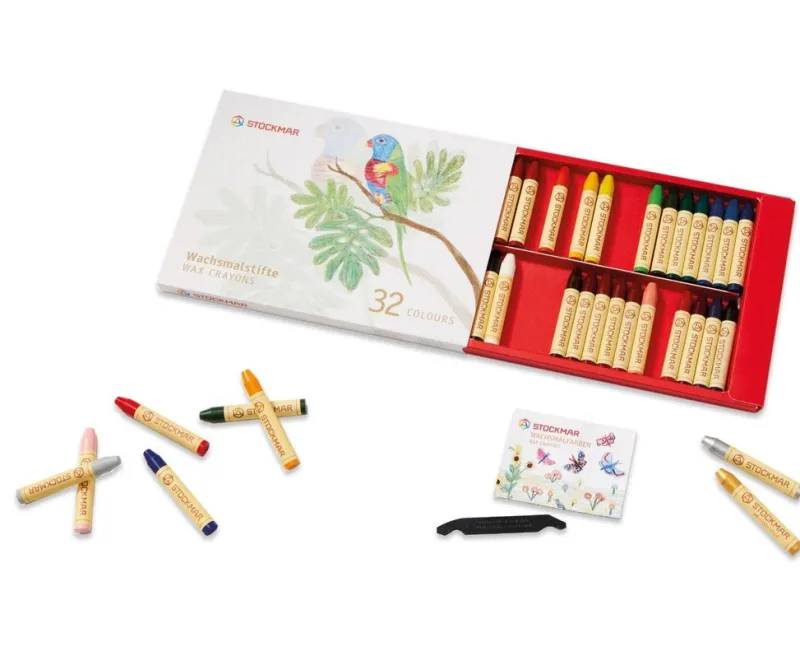 Wax Stick Crayons Box - 32 Assorted>Stockmar Hot