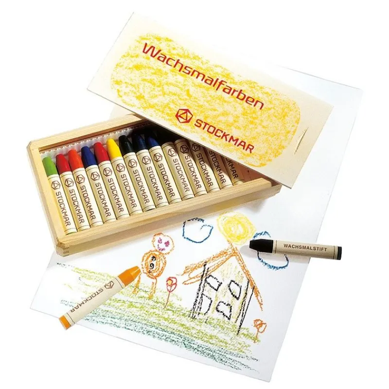 Wax Stick Crayons Wooden Box - 16 Assorted>Stockmar Best