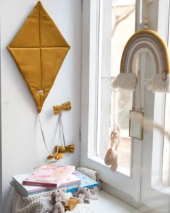 Velvet Kite Wall Decor - Mustard | Final Sale>Babyly Fashion