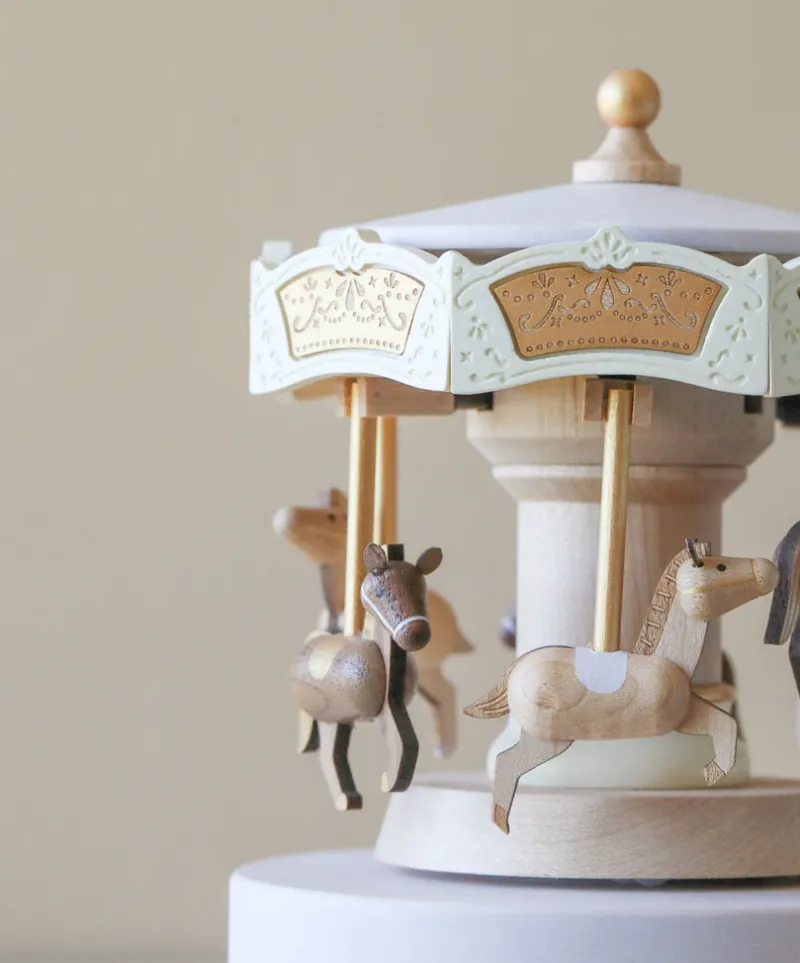 Wooden Carousel Music Box>Wooderful Life New