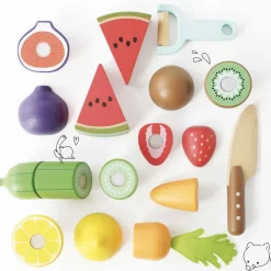 Wooden Chopping Board & Sliceable Play Food><noscript><img width=