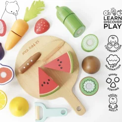 Wooden Chopping Board & Sliceable Play Food><noscript><img width=