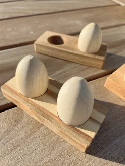 Wooden Egg Shakers with Stand><noscript><img width=