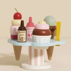 Wooden Ice Cream Stand & Toppings><noscript><img width=