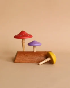 Wooden Mushroom Spinning Top Set>Wooderful Life Best