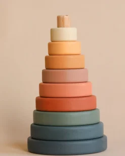 Wooden Pyramid Stacker - Green & Mustard>SABO concept Best
