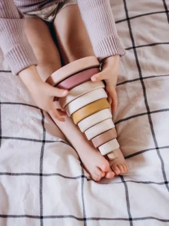 Wooden Pyramid Stacker - Pink><noscript><img width=