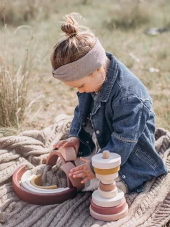 Wooden Pyramid Stacker - Pink><noscript><img width=