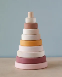 Wooden Pyramid Stacker - Pink><noscript><img width=