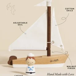Wooden Sailing Boat & Captain><noscript><img width=