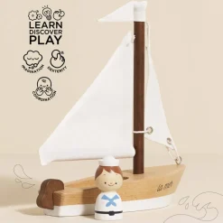 Wooden Sailing Boat & Captain><noscript><img width=
