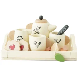 Wooden Tea Set & Tray><noscript><img width=