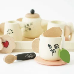 Wooden Tea Set & Tray><noscript><img width=