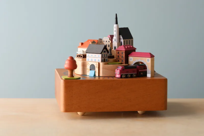 Wooden Train Music Box - European Town>Wooderful Life Sale
