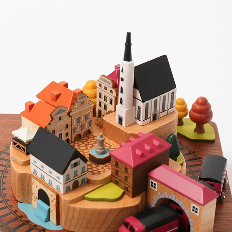 Wooden Train Music Box - European Town>Wooderful Life Sale