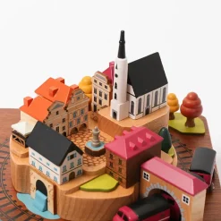 Wooden Train Music Box - European Town><noscript><img width=