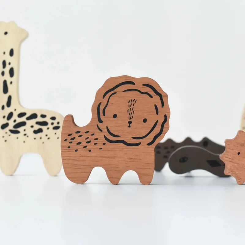 Wooden Tray Puzzle - Safari Animals>Wee Gallery Fashion