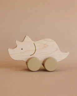 Wooden Triceratops Dinosaur Push Toy>Briki Vroom Vroom Hot