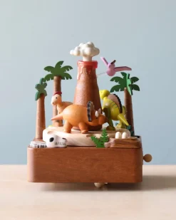 Wooden Volcano & Dinosaur Music Box>Wooderful Life Fashion